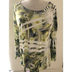 Appraisal Long Sleeve Multicolored Design Ladies Top Size Large